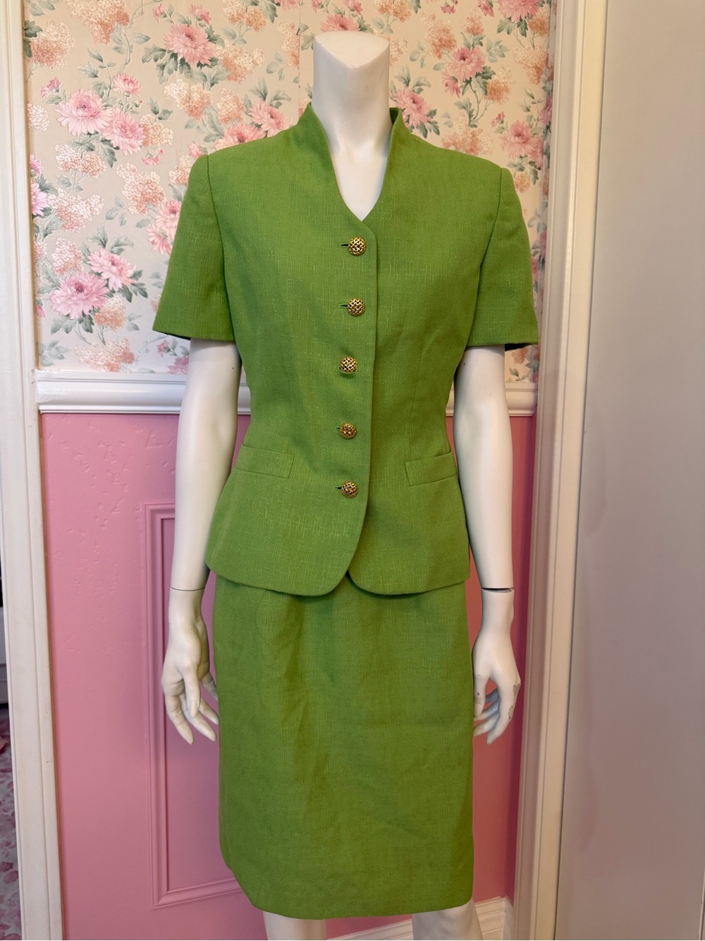 American Vintage Lime Green Pencil Skirt